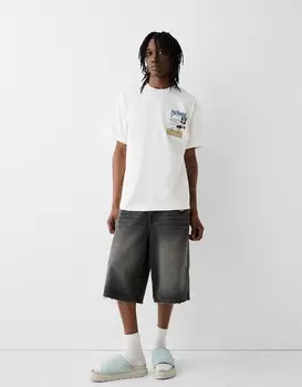 Сандалии из толстого денима Bershka, синий