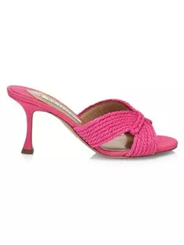 Сандалии из веревочной рафии Aquazzura, розовый