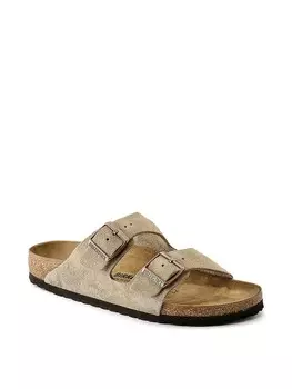 Сандалии из замши и кожи Arizona Birkenstock, коричневый