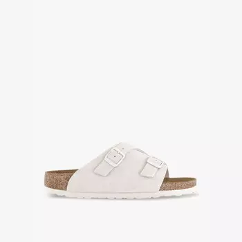 Сандалии из замши с двойной пряжкой Zurich Birkenstock, белый