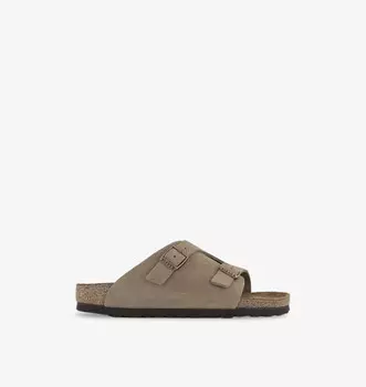 Сандалии из замши с двойной пряжкой Zurich Birkenstock, коричневый