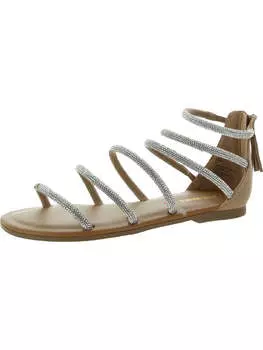 Сандалии J Twirl для девочек на молнии с кисточками Steve Madden, цвет Silver/Tan
