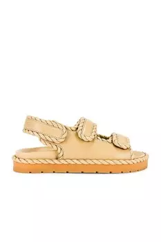 Сандалии Jack на плоской подошве с ремешком на пятке Bottega Veneta, цвет Cane Sugar