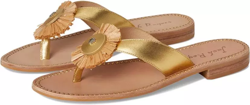 Сандалии Jack Rogers Cay Thong Sandal, цвет Gold/Natural