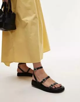 Сандалии Jake с пряжкой черного цвета Topshop