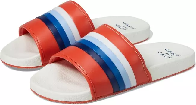 Сандалии Janie and Jack Boys Stripe Pool Slide, красный