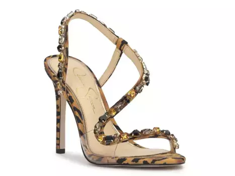 Сандалии Jessica Simpson Jaycin, черно-коричневый леопардовый принт
