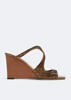 Сандалии Jimmy Choo Anise Wedge 85, металлик