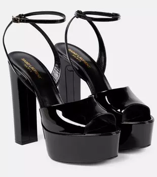 Сандалии Jodie 145 из лакированной кожи на платформе Saint Laurent, черный
