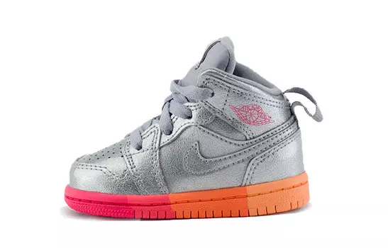 Сандалии Jordan 1 Mid TD Metallic Silver Pink Crimson