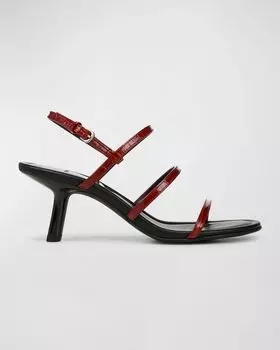 Сандалии Josie с пяткой на пятке из крокодиловой кожи Vince, цвет Red Currant Croc Print Leather