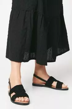 Сандалии Juli Comfort на плоской подошве с крючком и пяткой на пятке Wallis, черный