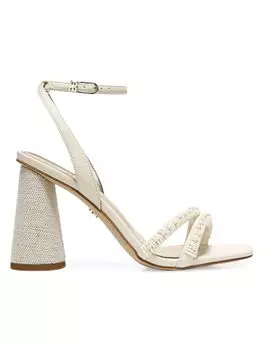 Сандалии Kia на высоком каблуке с бисером Sam Edelman, слоновая кость