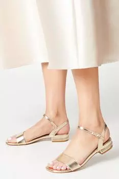 Сандалии Kiki Diamante на плоской подошве с декором Coast, золото