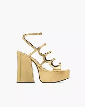 Сандалии Kiki Platform из металлизированной кожи Marc Jacobs, золотой