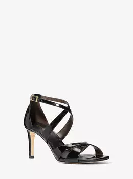 Сандалии Kinsley из искусственной лакированной кожи Michael Kors, черный