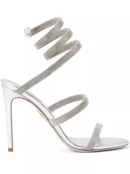 Сандалии Клео 105 мм Ren Caovilla, серебряный
