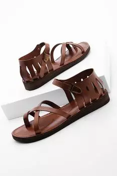 Сандалии - Коричневые - На плоской подошве Marjin, коричневый