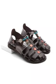 Сандалии - Коричневые - На плоской подошве Marjin, коричневый