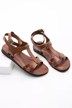 Сандалии - Коричневые - На плоской подошве Marjin, коричневый