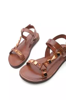 Сандалии - Коричневые - На плоской подошве Marjin, коричневый