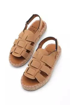 Сандалии - Коричневые - На плоской подошве Marjin, коричневый