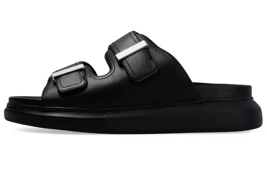 Сандалии кожаные Alexander Mcqueen, черный