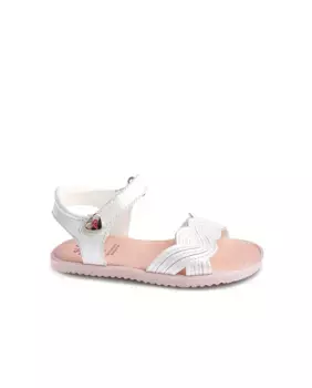 Сандалии кожаные для девочек с застежкой-липучкой Pablosky, белый