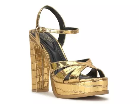 Сандалии кожаные Jessica Simpson Giddings на платформе, золотой