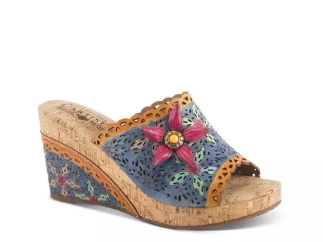 Сандалии L'Artiste by Spring Step Annamaria на танкетке, синий