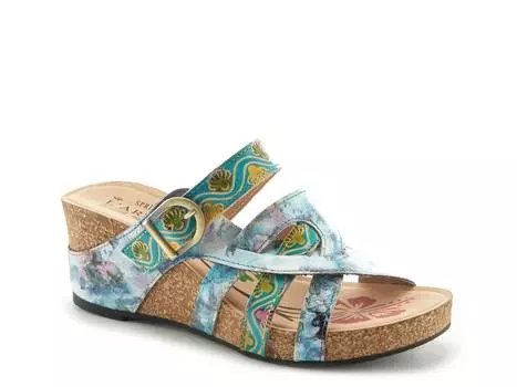 Сандалии L'Artiste by Spring Step Baocire на танкетке, синий