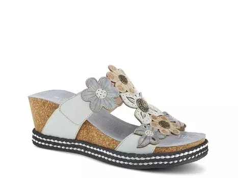 Сандалии L'Artiste by Spring Step Damour на танкетке, коньяк мультиколор