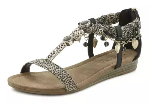 Сандалии LASCANA, босоножки, летние туфли в праздничном образе ВЕГАНСКИЙ, черный