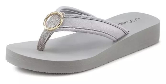 Сандалии LASCANA T-Bar Sandals, серый