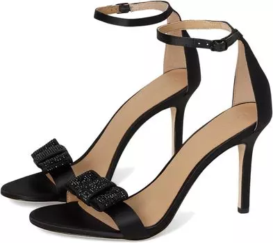 Сандалии Lauren Ralph Lauren Allie Bow-Trim Satin Sandals, цвет Black/Jet Stones