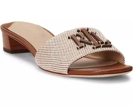 Сандалии LAUREN Ralph Lauren Fay Canvas & Leather, коричневый