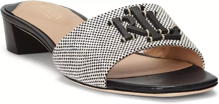 Сандалии Lauren Ralph Lauren Fay Canvas & Leather Sandal, черный