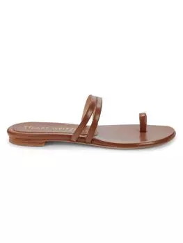 Сандалии Leonita на плоской подошве с ремешками Stuart Weitzman, цвет Cappuccino