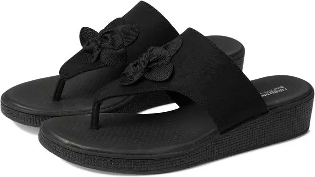 Сандалии LifeStride Bloom Thongs, цвет Black Stretch Linen Fabric