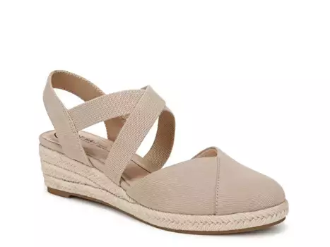 Сандалии LifeStride Kimball Espadrille на танкетке, серо-коричневый