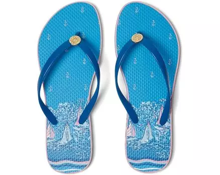 Сандалии Lilly Pulitzer Pool Flip-Flop, цвет Lunar Blue