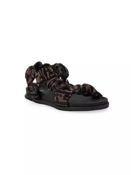 Сандалии Little Kid's & Kid's с логотипом FF и сборками Fendi, черный