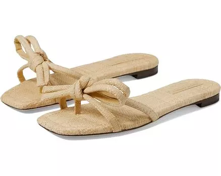 Сандалии Loeffler Randall Hadley Leather Bow Flat, цвет Natural