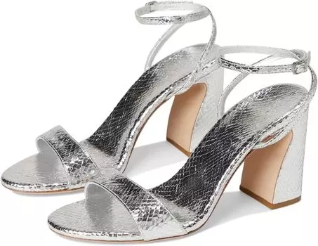 Сандалии Loeffler Randall Malia Curved Heel Simple Sandals With Ankle Wrap, серебряный