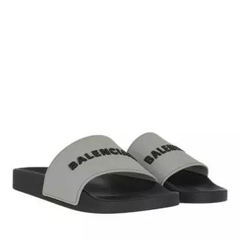 Сандалии logo pool slides grey/black Balenciaga, серый