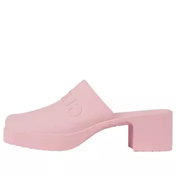 Сандалии logo rubber mule 'pink' Gucci, розовый