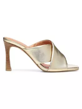 Сандалии Luce на наборном каблуке с перекрещивающимися ремешками Joie, золото