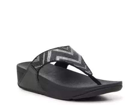 Сандалии Lulu Sequin Wedge Sandal Fitflop, черный