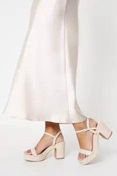 Сандалии Maddie на высоком блочном каблуке на платформе Oasis, нюд