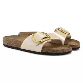 Сандалии Madrid с большой пряжкой на стельке Birkenstock, белый